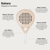 Padel racket Sahara with technical specifications on a white background