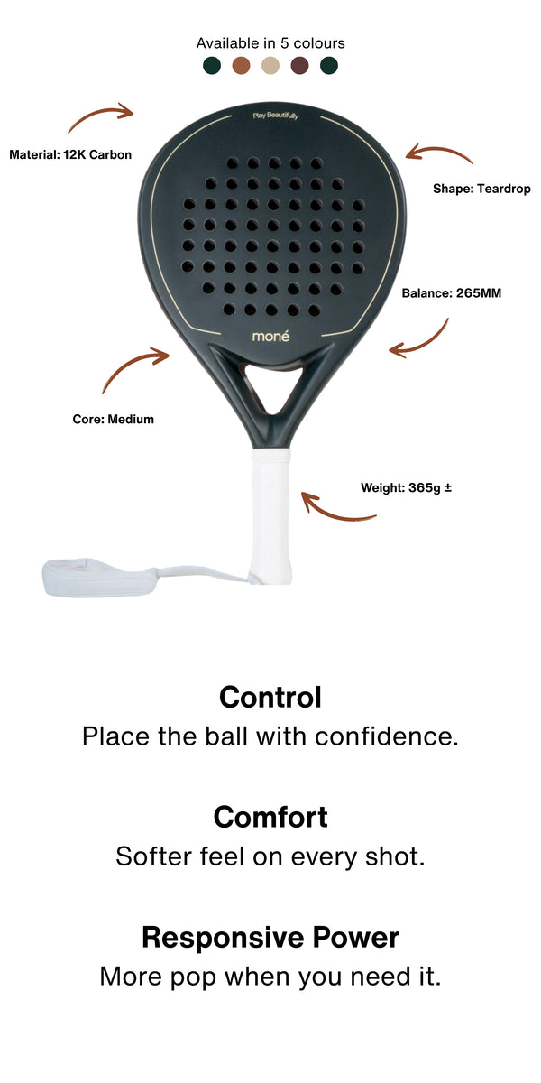 Control: Place the ball with confidence. Comfort: Softer feel on every shot. Responsive Power: More pop when you need it.