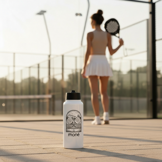 Stainless steel water bottle with a straw lid