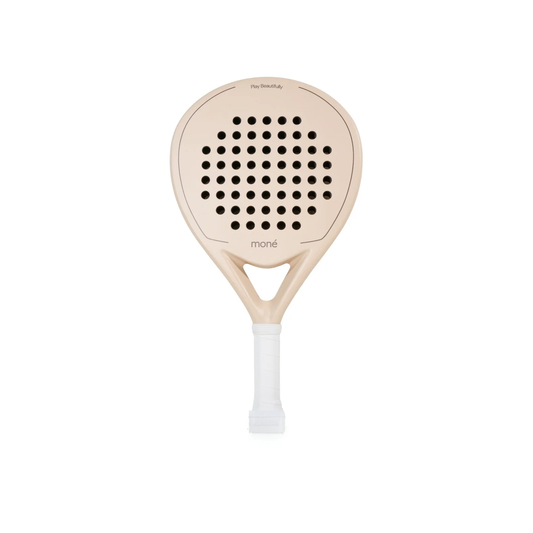 Beige Padel racket on a white background. Sahara - Premium Padel Racket | Mone Padel