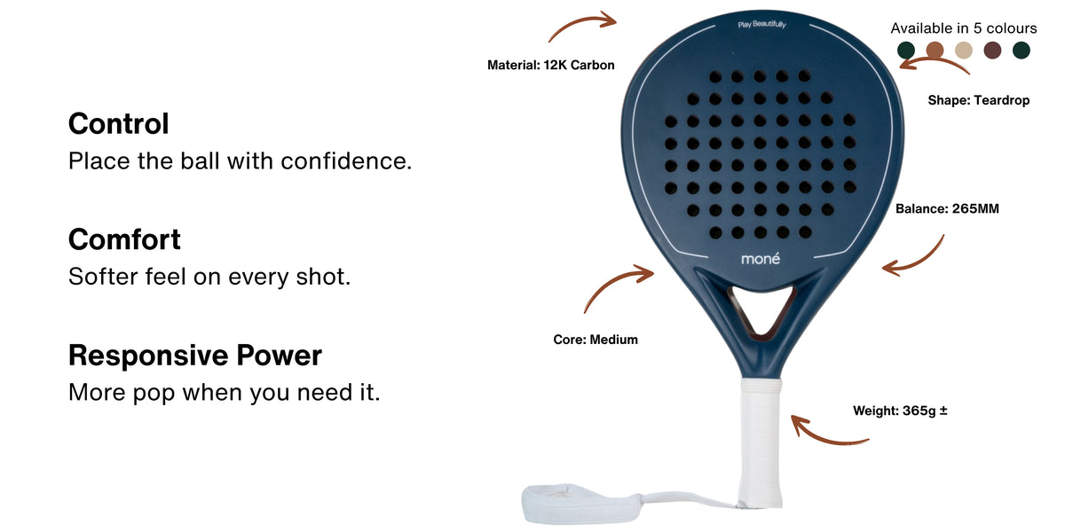 Control: Place the ball with confidence. Comfort: Softer feel on every shot. Responsive Power: More pop when you need it.